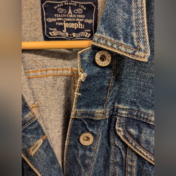 For Joseph Denim Jacket - Blue Jean Button Up Coat - Medium - Picture 10 of 11